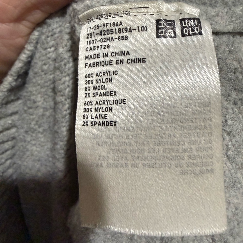 Uniqlo Classic Grey Turtleneck Wool Sweater XS - Picture 5 of 6